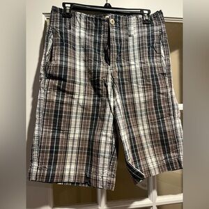 Mossimo Supply Co. Plaid Men's Shorts - Black, White, Brown